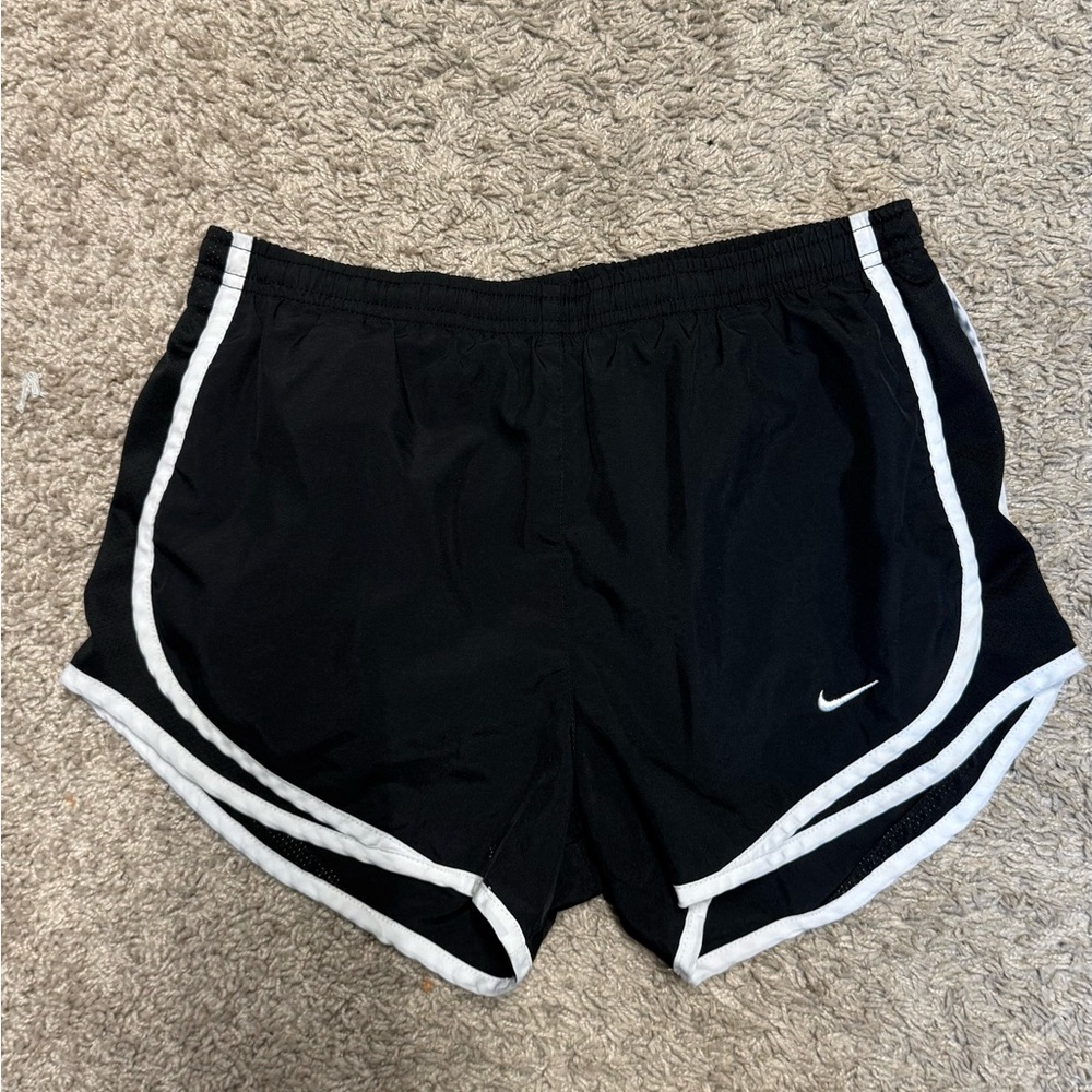 Nike Women's Black and White Athletic Shorts